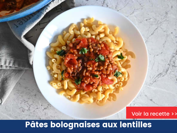 Pâtes bolognaises aux lentilles